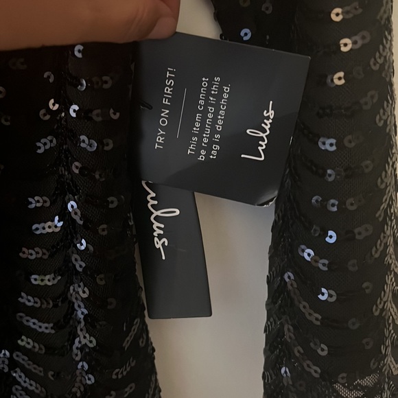 Lulus Star Dust Black Sequin Bodycon Dress-NWT New with tags - Picture 8 of 13